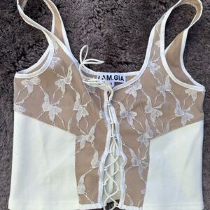 i am gia butterfly corset top M